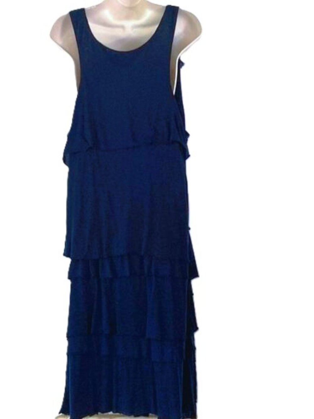 Cynthia Rowley Sleeveless Layered Slimming Dress Navy Blue Womens XL